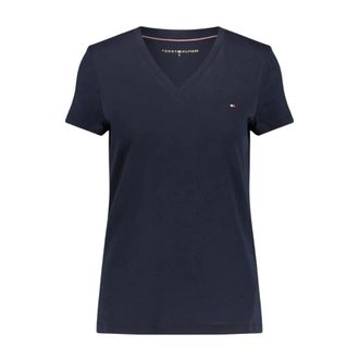 Tommy Hilfiger Tops, Dames, Blauw, S, Katoen, TShirt Logo