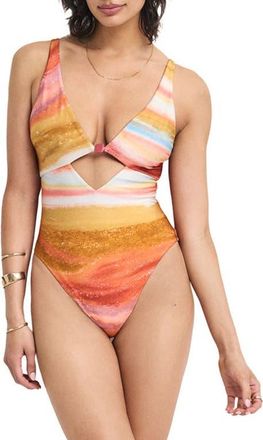 Vitamin A Terra Cutout One-Piece Swimsuit in Terra Forms at Nordstrom, Size X-Large
