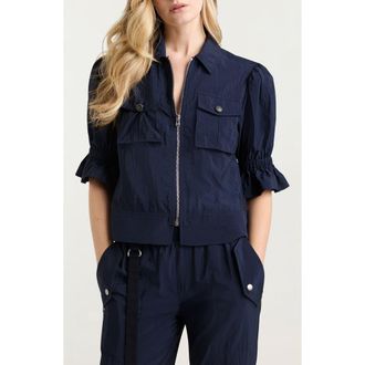 Cinq &agrave; Sept Holly Parachute Jacket in Navy at Nordstrom, Size X-Large