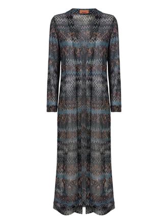 Missoni patterned long cardigan - Grey