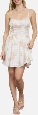 Blu Pepper Floral Print Minidress in Khaki at Nordstrom Rack, Size Medium