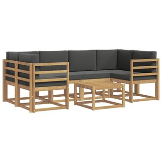 vidaXL Conjunto De Sof&aacute;s De Exterior 7 Pcs Blanco Y Antracita Vidaxl