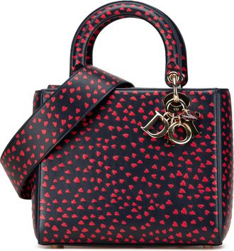 Dior Pre-owned Womens Caro Heart Print Bag - Purple Leather - One Size