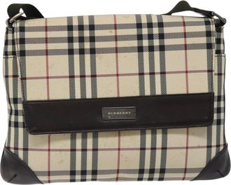 Burberry Nova Check Beige Synthetic Shoulder Bag (Pre-Owned)