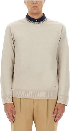 Paul Smith Maglione Girocollo con Logo - - Knitwear - Uomo - Bianco - M