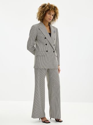 HUGO BOSS Womens Amalisa houndstooth boyfriend Blazer Jacket