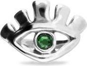 UNOde50 Sterling Silver Plated Eye-Shaped Ring with Green Faceted Crystal at Nordstrom, Size 8.5