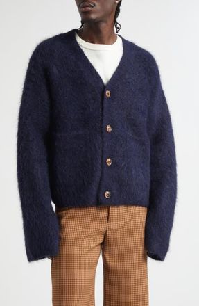 S&eacute;fr Lee Alpaca Blend V-Neck Cardigan in Neptune Alpaca at Nordstrom, Size Large