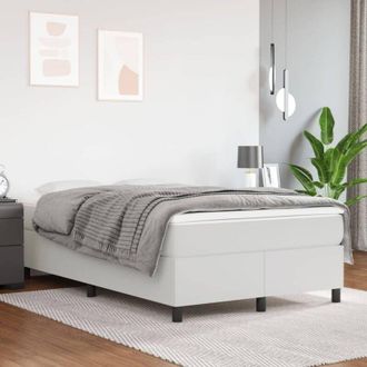 vidaXL Estructura De Cama Sin Colch&oacute;n Cuero Sint&eacute;tico Blanco 120x200cm Vidaxl