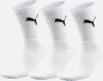 Puma Mens 3-Pack Sports Socks, White - White/White/White - Size: 9/9.5/10/10.5/11/11.5/12