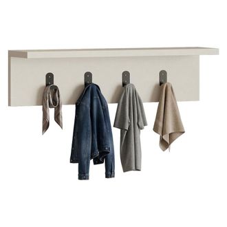 Dmora Perchero Trecasali, 4 Ganchos, Instalaci&oacute;n En Pared, 15h Cm Blanco