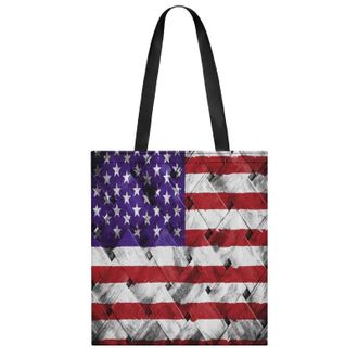 Generic Rustic Decor U.S. Flag Womens Tote Casual Shopping Bag Lightweight Shoulder Bags Hobos Handbag for Work Travel Daily 35x40cm