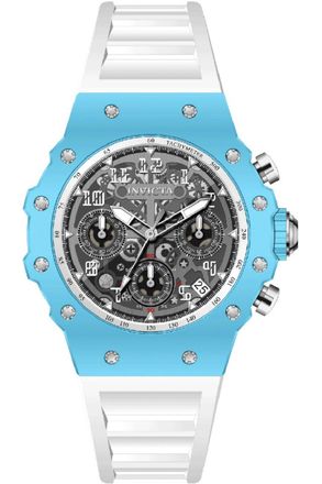 Invicta Racing 69627 Herenhorloge - Quartz Uurwerk - Acryl met Zilveren Wijzerplaat - 40 mm