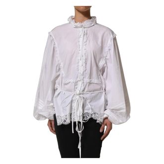 Dolce & Gabbana Blouses, female, White, Size: L Long Sleeve Blouse