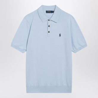 Polo Ralph Lauren Light Blue Cotton Knit Polo Shirt