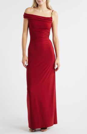 Ever New Lilibet Off the Shoulder Maxi Dress in Winery at Nordstrom, Size 12