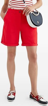 Tommy Hilfiger button-fastening shorts - women - Cotton/Elastane/TENCEL - 34 - Red