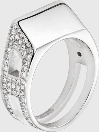 Diesel Stainless steel pave band ring - Rings - Unisex - Silver