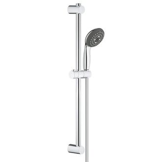 GROHE Vitalo Start 100 glijstangset - 60cm - ronde handdouche - 3 straalsoorten - gladde doucheslang - chroom/zwart