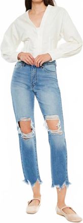 Kancan Regina High Rise Mom Jeans In Medium Wash