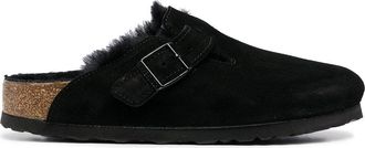 Birkenstock Boston Shearling Suede Slippers