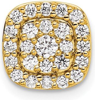 Diamond2Deal 14k Gold Lab Grown Diamond Squared Halo Chain Slide Pendant (0.44ct, VS, G-H)