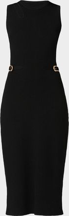 Shoshanna Fleur Cutout Rib Knit Bodycon Midi Dress