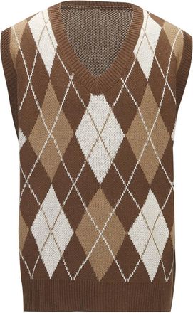 Generic Mens Sleeveless Jumpers & Knitted Gilets Mens Bowling V Neck Knitted Sports Wear Sweater Top Jumper Slipover Knitwear Sweater Tank Tops