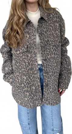 Hidden Jeans Chrissy Leopard Button Up Jacket In Cheetah