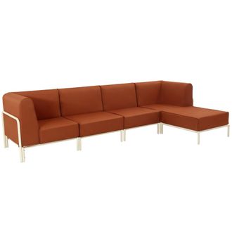 Oviala Conjunto modular de jard&iacute;n bajo para 5 personas terracota