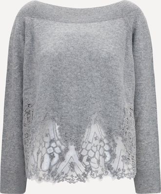 Ermanno Scervino Maglione con scollo a barca e pizzo Woman 40