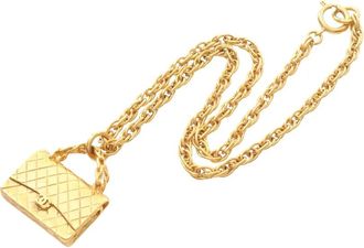 Chanel 1986-1988 bag motif necklace - Gold