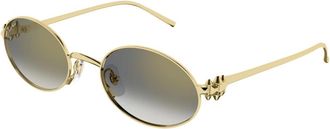Cartier Sunglasses, unisex, Yellow, Size: 52 MM Clash Oval Sunglasses