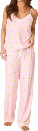 PJ Salvage La Dolce Spritz Limoncello Life Camisole Pajama Set In Pastel Pink