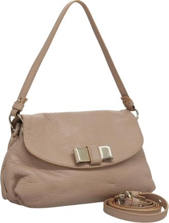 Chlo&eacute; Lily Handbag Leather Pink Leather Handbag (Pre-Owned)