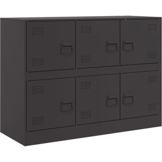 vidaXL Aparador De Acero Negro 99x39x73 Cm Vidaxl