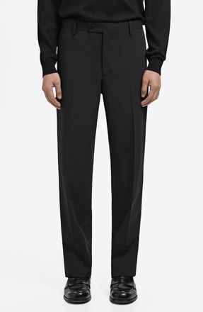 Mango London Regular Fit Dress Pants in Black at Nordstrom, Size 32