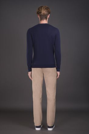Moorer Mens Navy Slim Fit Sweater Clothing
