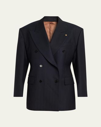 Versace Oversized Double-Breasted Blazer