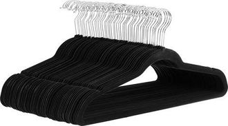 OEM Juego De 50 Perchas De Terciopelo Para Trajes, Negras