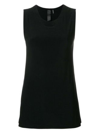 Norma Kamali Sleeveless Jersey Top With Boat Neckline And Straight Hem