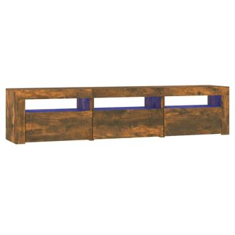 vidaXL Mueble De Tv Con Luces Led Color Roble Ahumado 180x35x40 Cm Vidaxl