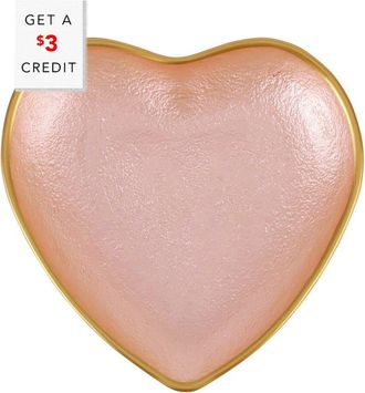 Vietri Vietri Baroque Glass Heart Cocktail Plate With $3 Credit