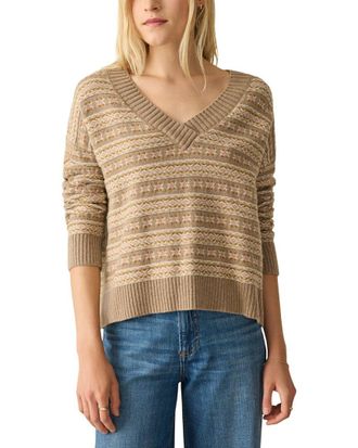 Faherty Highland Fairisle Wool-Blend V-Neck Sweater
