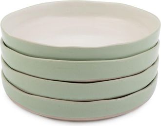 Jamie Oliver Big Love - Cuenco De Cer&aacute;mica Moteada Verde Y Blanco, Duradero, Apilable, Juego De Cuencos Para Servir, Lavavajillas, Microondas, Apto Para Horno, Jue