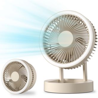 OEM Ventilador De Pedestal Oscilante Plegable Con 3 Velocidades, Gancho, Luz Nocturna Y Luz Sos (bater&iacute;a Recargable)