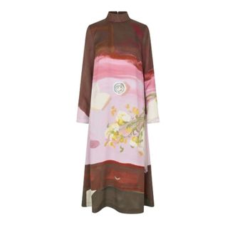 Stine Goya Kleedjes, Dames, Veelkleurig, M, Long Sleeve Midi Dress