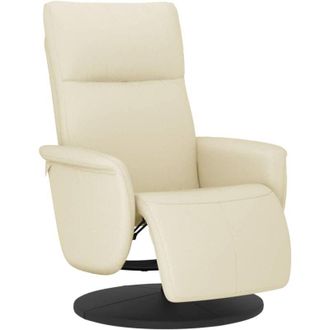 vidaXL Vidaxl - Sill&oacute;n Reclinable Con Reposapi&eacute;s Cuero Sint&eacute;tico Color Crema