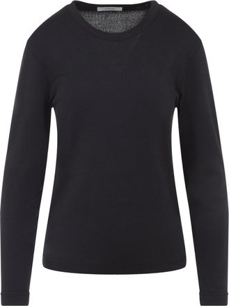 Christophe Lemaire Black Rib Long Sleeve Cotton T-Shirt-Donna