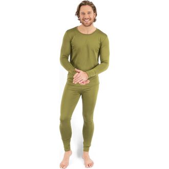 Leveret Mens Solid Thermal Pajama Set in Olive at Nordstrom, Size Xx-Large